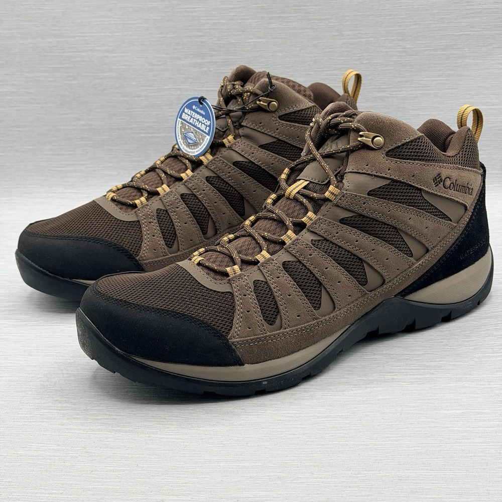 Columbia Men's 14 Hiking Boots Brown Redmond V2 Mid Waterproof Leather Shoes